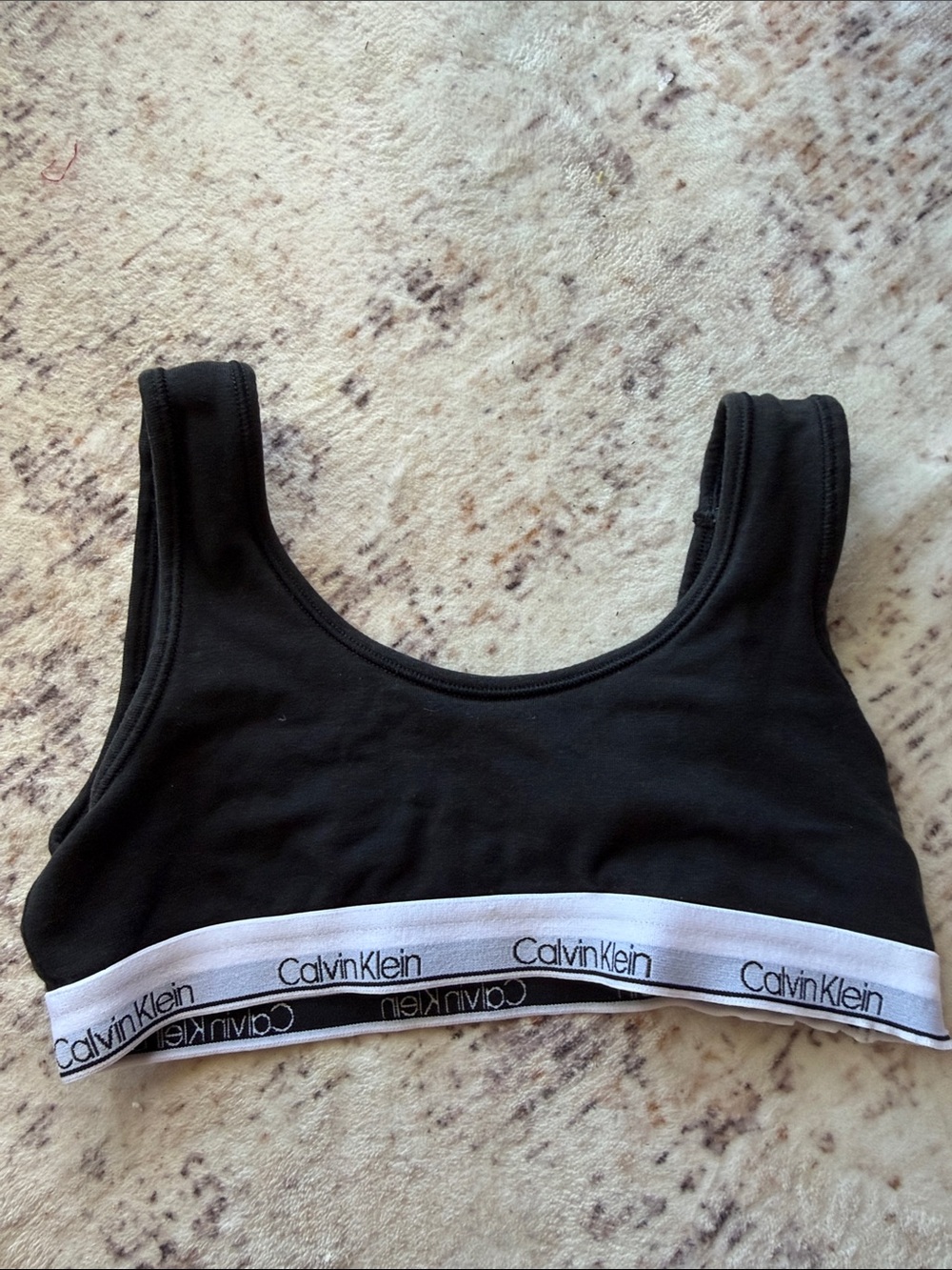 Calvin Klein Womens Black Cotton Bra